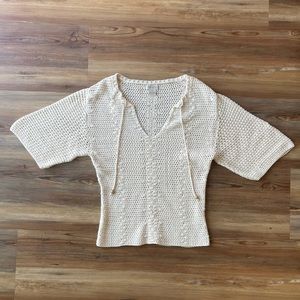 Lucky Brand cream knit sweater top size XS